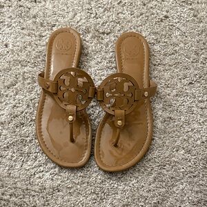 Tory Burch Tan Miller patent Leather Sandals